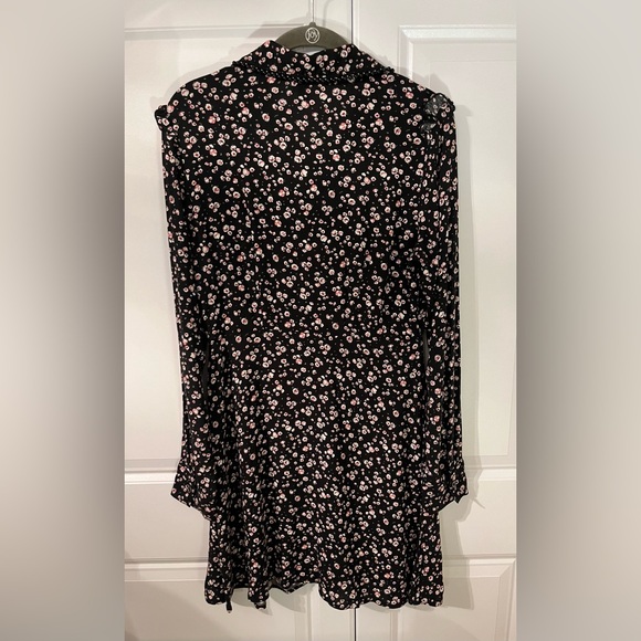 Wild Fable Long Sleeve Floral Button Up Dress with Beaded Collar- Small - Picture 4 of 4